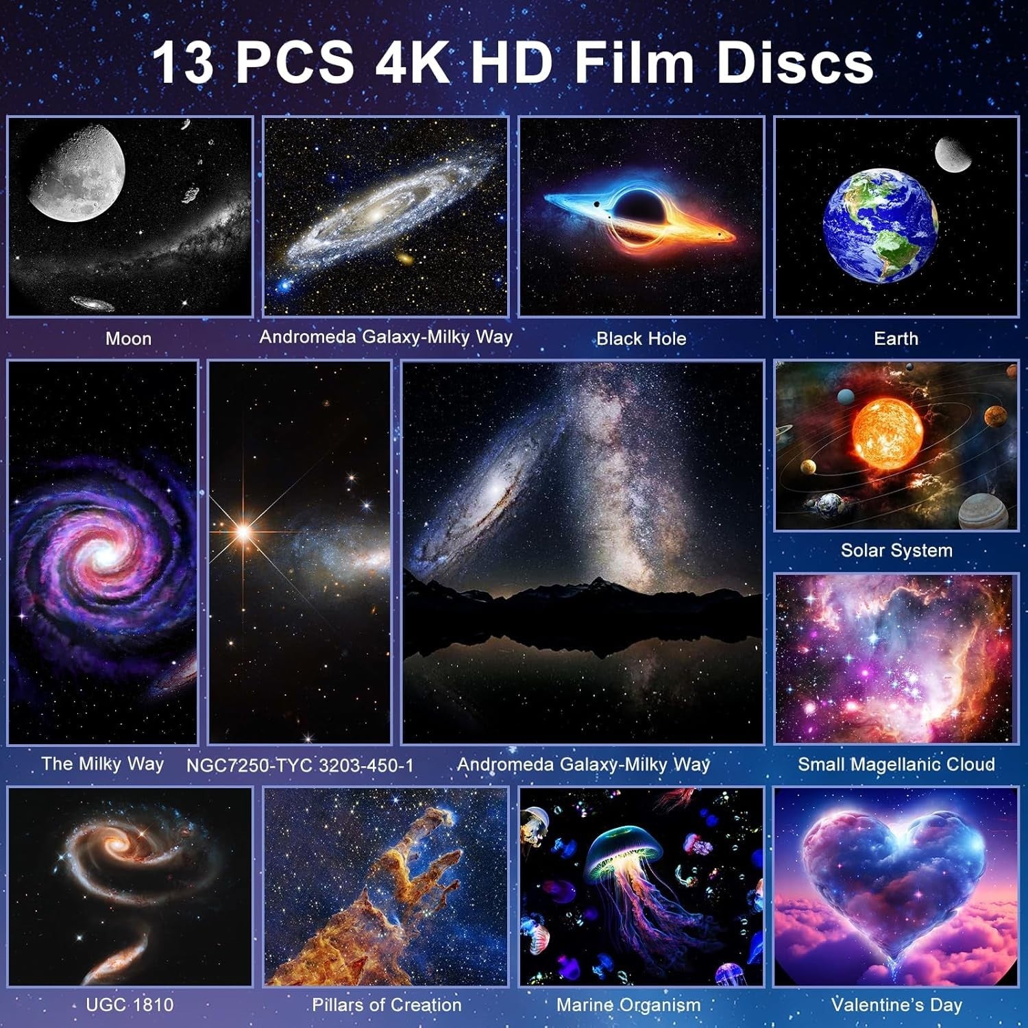 4K Planetarium Star Projector 13 Disc Galaxy Nebula Meteor 360°