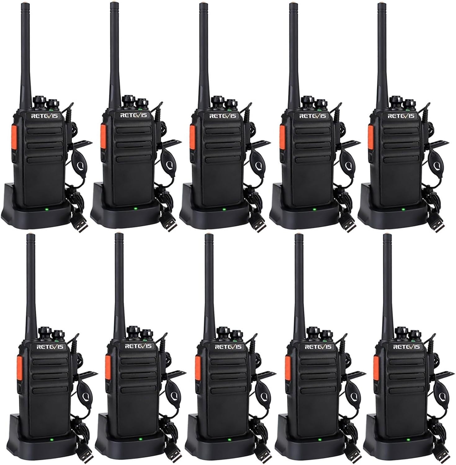 Professional Walkie Talkies 10 Pack Long Range PMR446 2 Way Radio Set