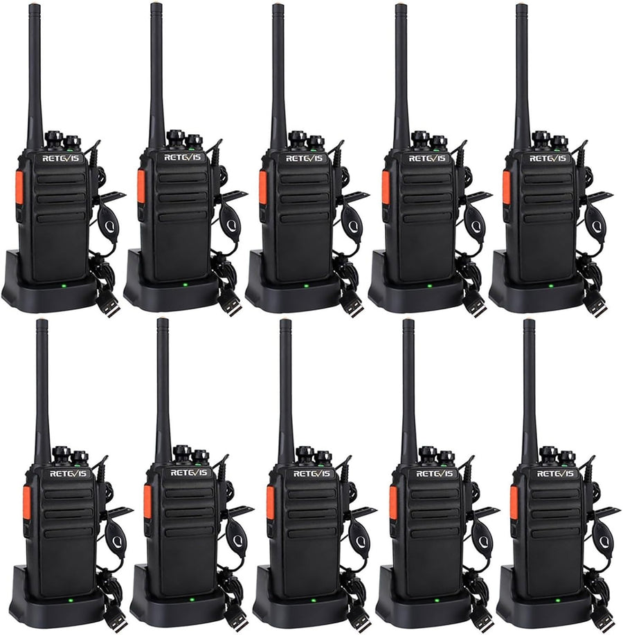Professional Walkie Talkies 10 Pack Long Range PMR446 2 Way Radio Set