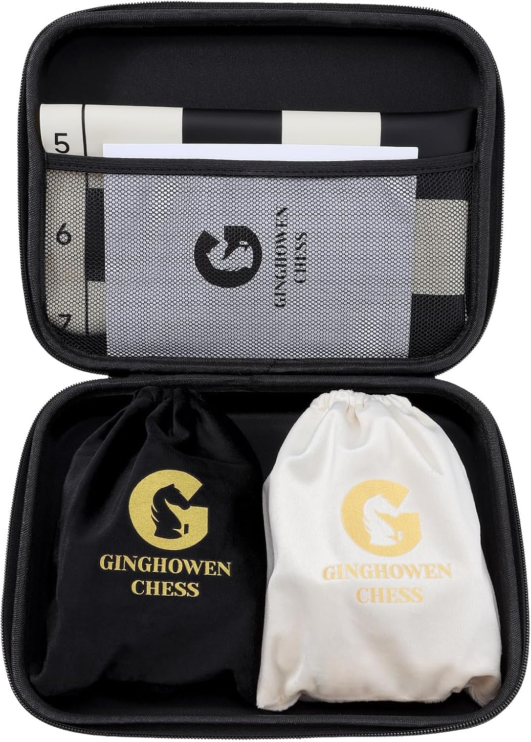 20" Tournament Silicone Chess Set Weighted Pieces Foldable Board + Carry Bag