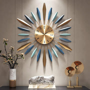 Large 55cm Modern Silent Wall Clock – Mid-Century Metal Art Decor for Home