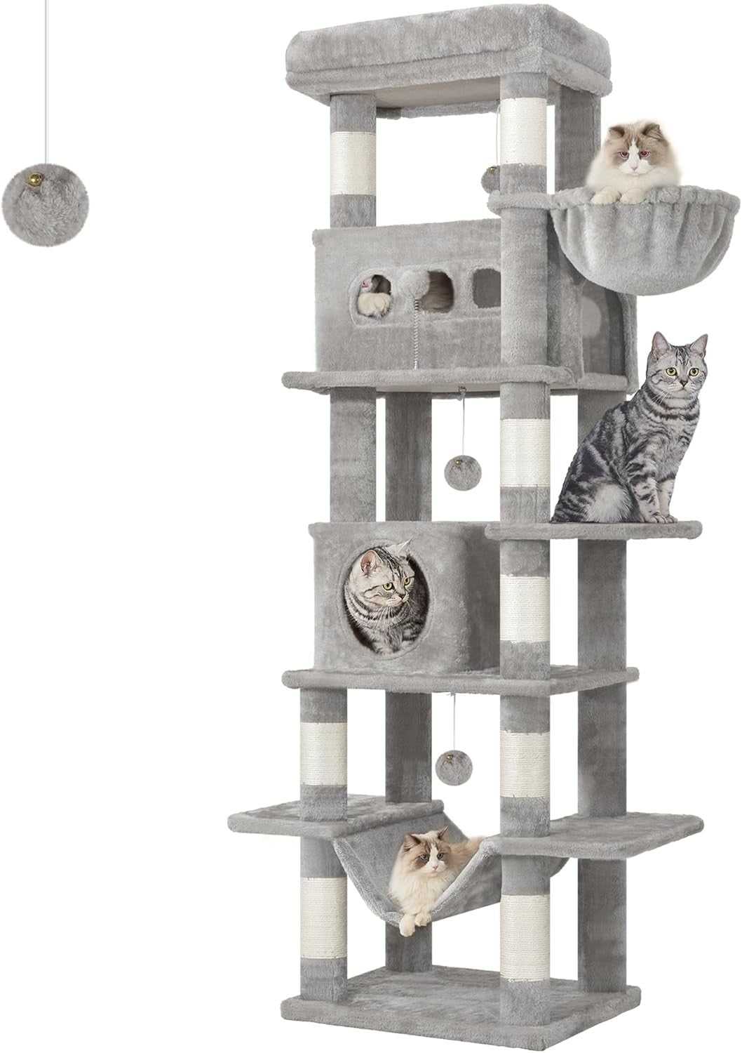 170cm Tall Cat Tree Tower Multi-Level Scratching Posts Condos Large