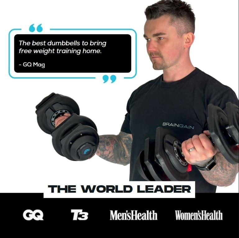 Adjustable Dumbbells Pair Space-Saving Smart Click Home Gym Weights