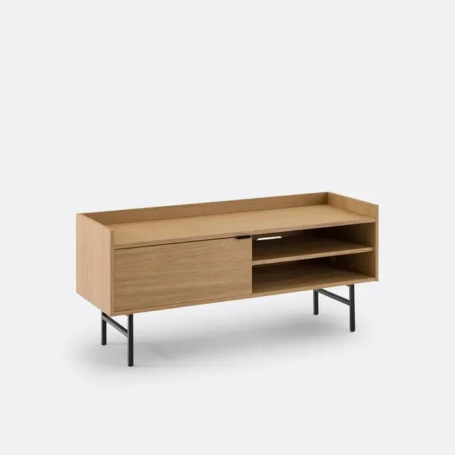 Modern Oak TV Unit Stand 130cm – Slim Storage Cabinet for Living Room