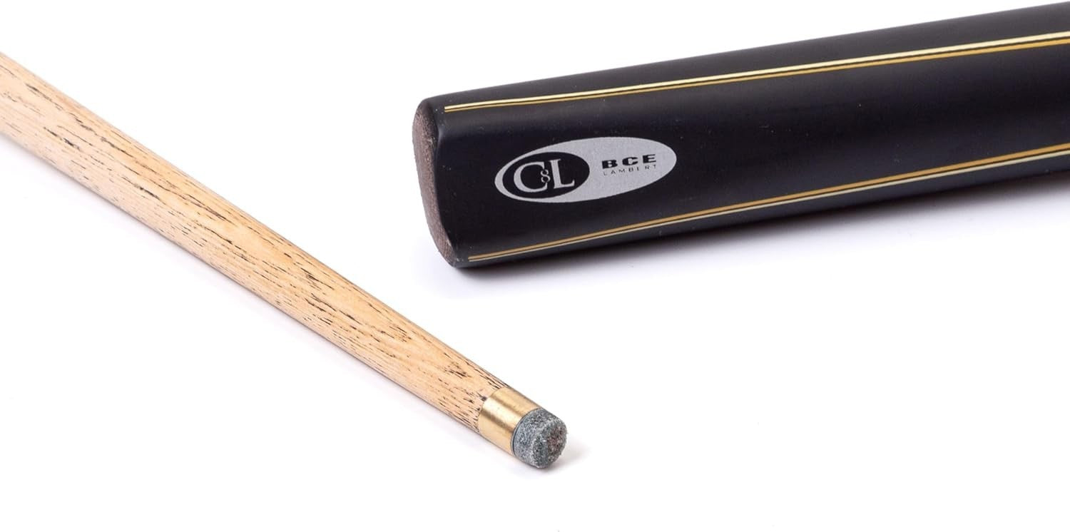 2 Piece Ash Snooker Pool Cue 57in 9.5mm Tip Black Butt Case