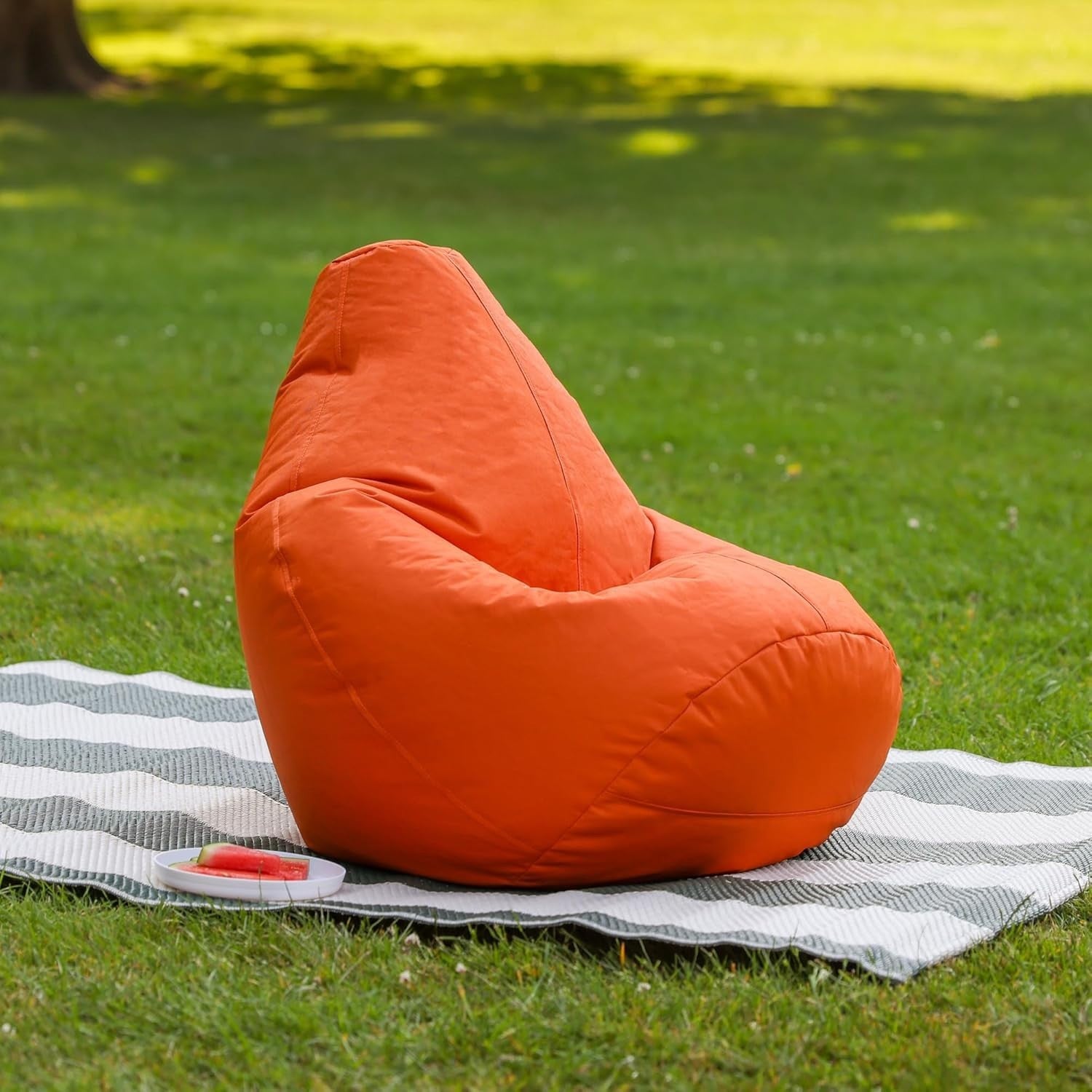 Kids Outdoor Bean Bag Chair Waterproof Gaming Seat – Orange Indoor Use