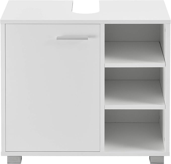 White Bathroom Sink Cabinet 56x60x31cm Modern Vanity Unit Storage Cupboard