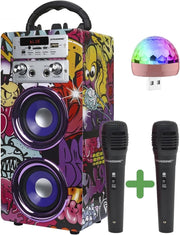 DYNASONIC Karaoke Machine Bluetooth 2 Lights Kids Teens