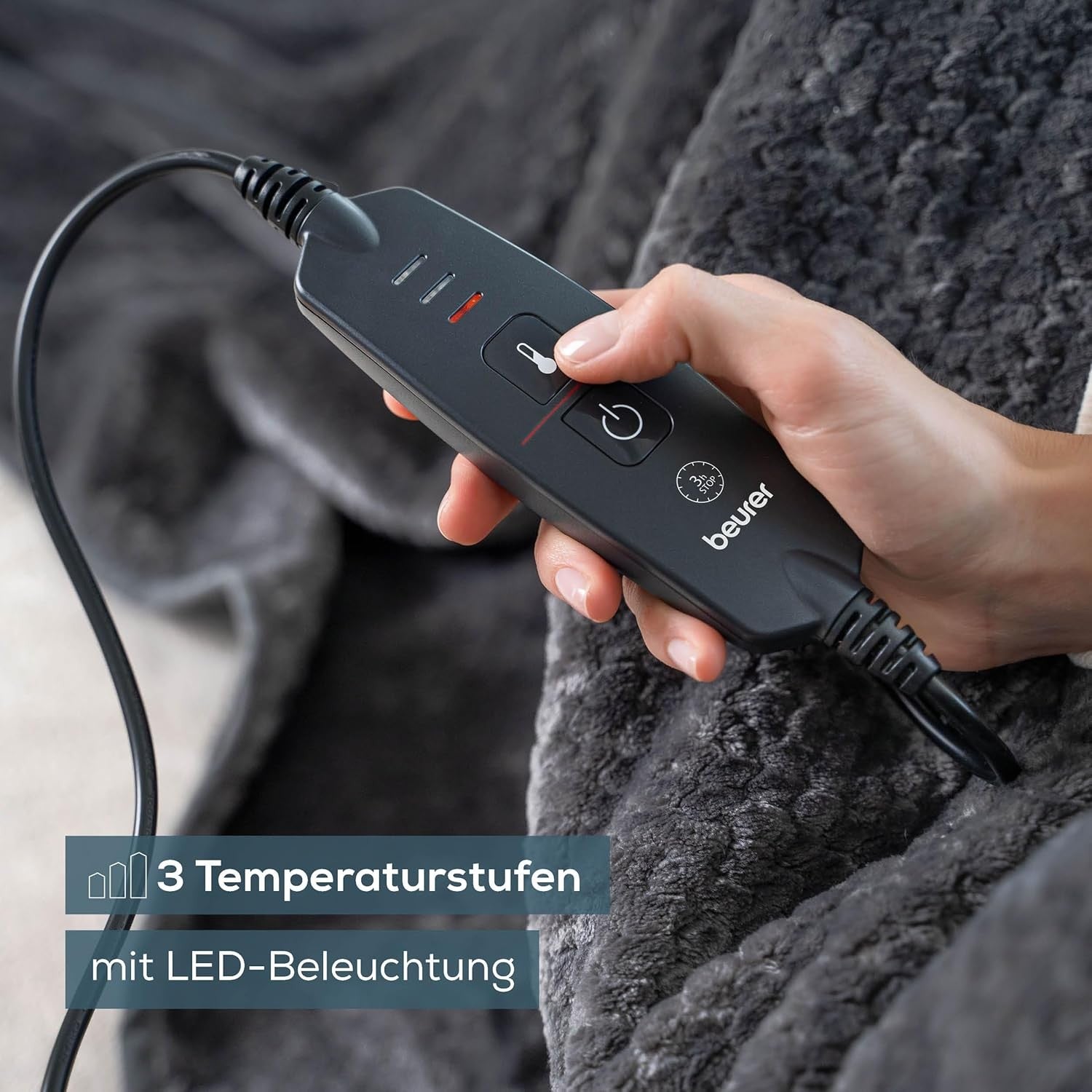 Heated Electric Throw Blanket Auto Shut Off Washable Soft Fleece 3 Heat Levels