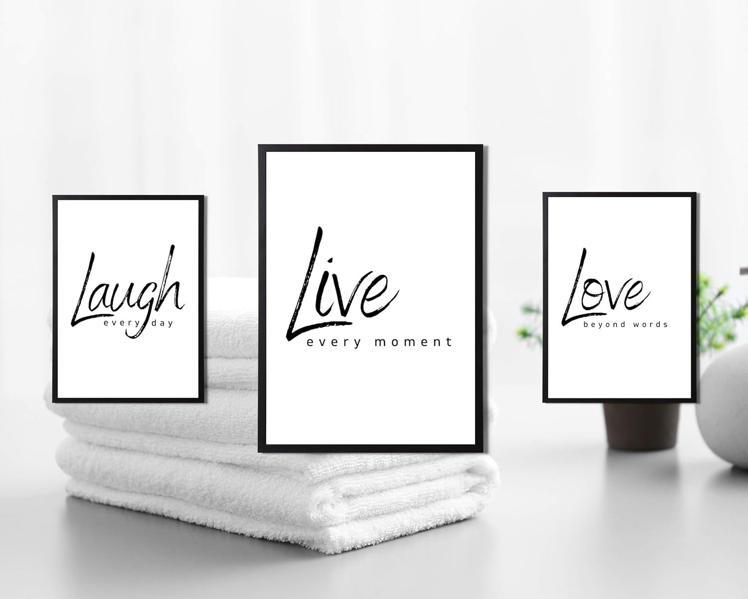 Live Laugh Love Wall Art Set A3 Prints Modern Quote Decor