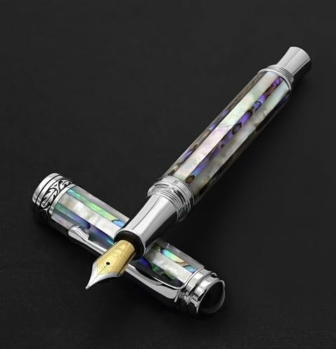 Limited Edition Medium Fountain Pen Black Mother of Pearl Abalone