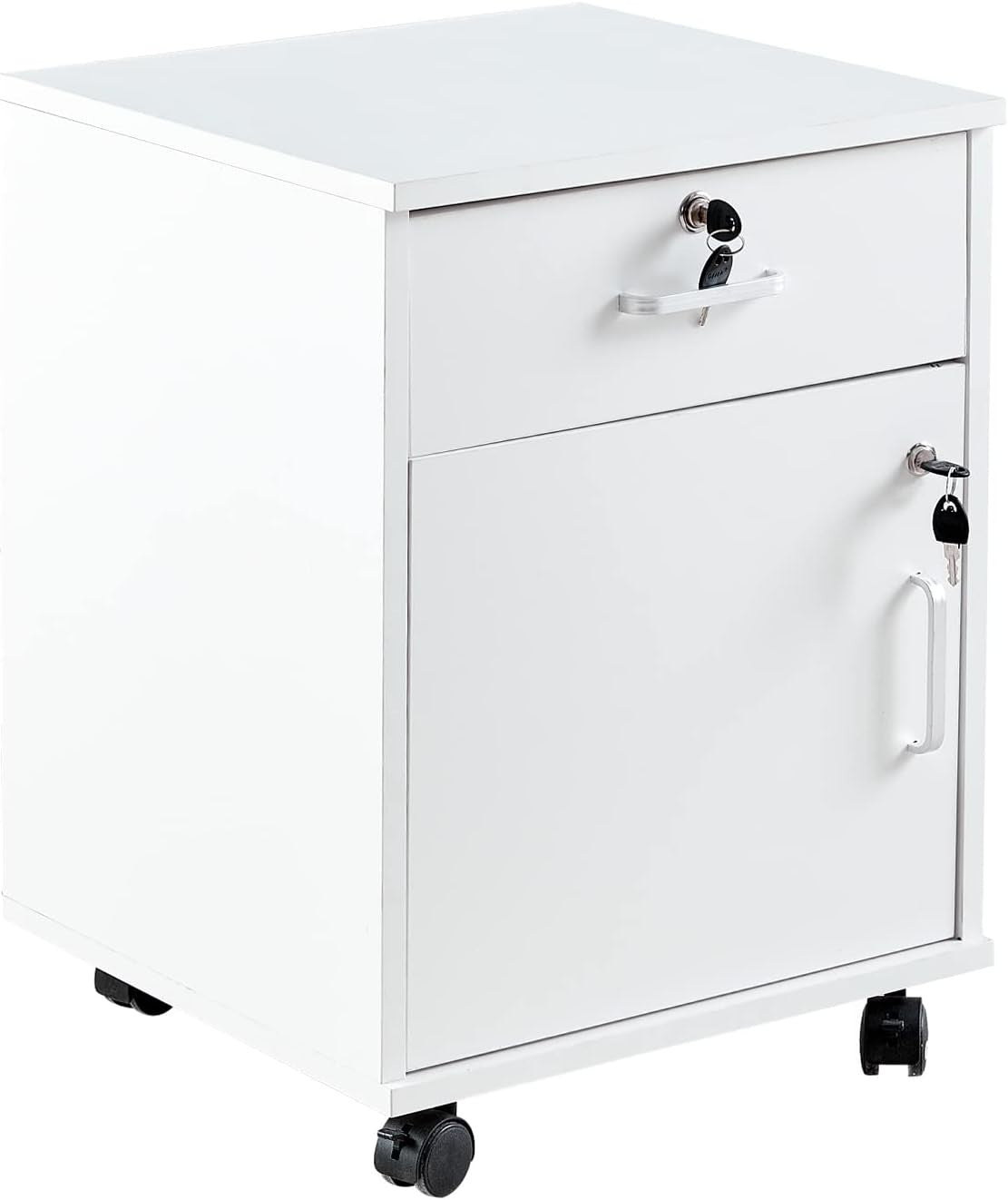 Locking Mobile File Cabinet Drawer Door Under Desk A4 Storage Unit