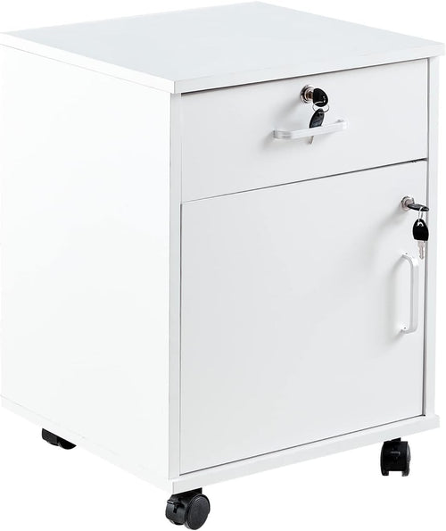 Locking Mobile File Cabinet Drawer Door Under Desk A4 Storage Unit