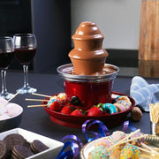 3-Tier Chocolate Fountain Party Dipper 90W Skewers Tray Gift