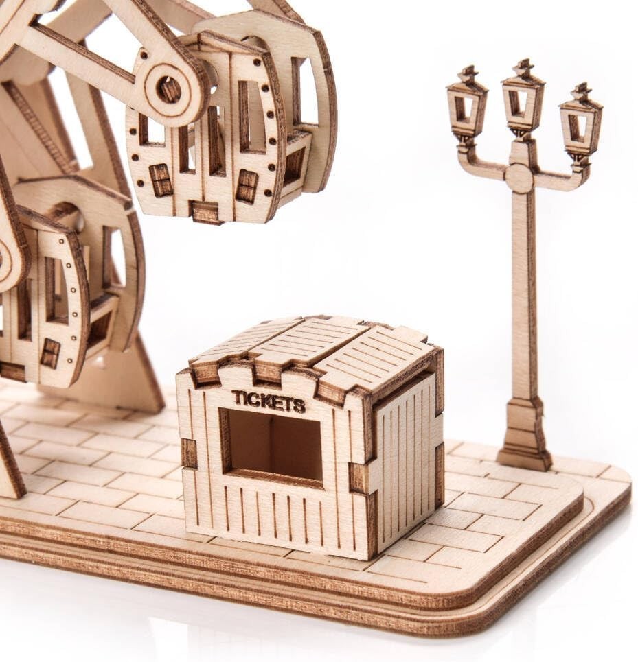 3D Wooden Ferris Wheel Puzzle Model DIY Kit for Kids & Adults