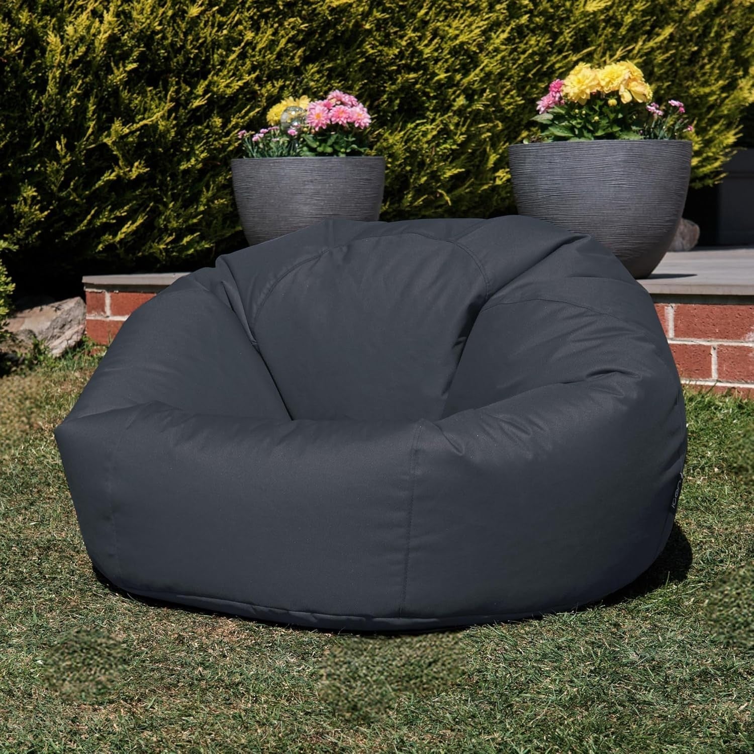 Waterproof Bean Bag Chair Indoor Outdoor Garden Seat Charcoal Grey Adult