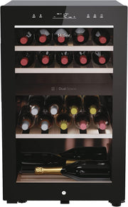 42 Bottle Wine Cooler Fridge Dual Zone Glass Door Digital Control Black