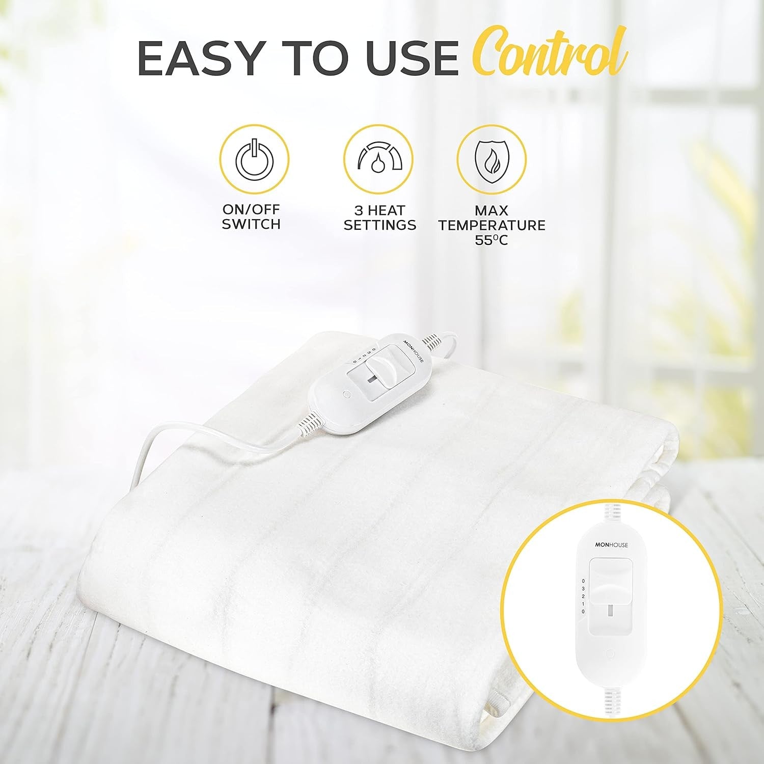 Single Electric Underblanket Fleece Heated Mattress Cover Fast Heat Washable