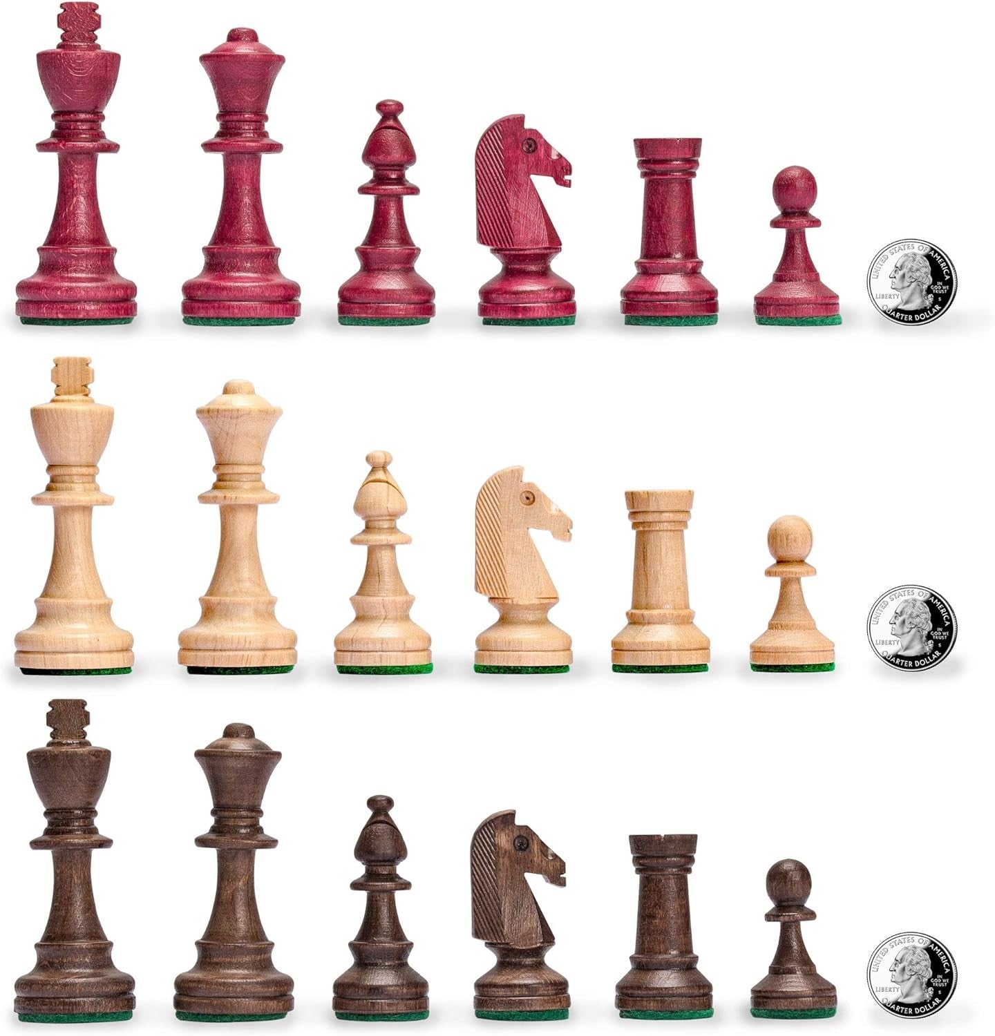 Three Player Chess Set 54cm • Wooden Foldable Board • Handcrafted Pieces