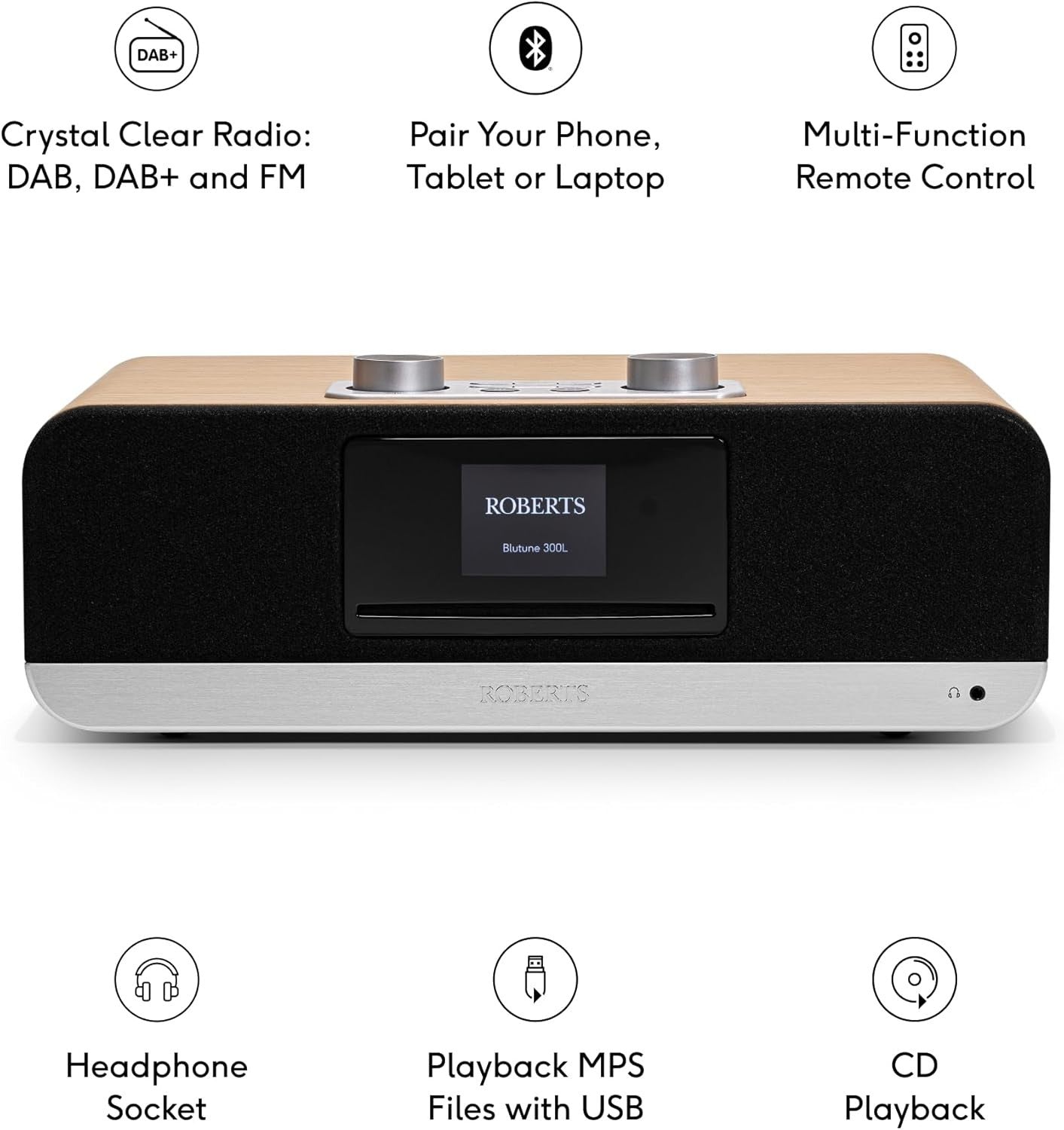 Digital Sound System DAB+ FM CD Player Bluetooth USB Stereo Cherry