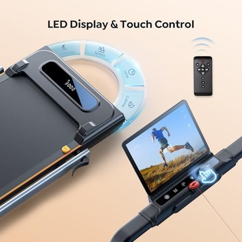 7% Incline Foldable Walking Pad 12km/h, 2.5HP, Under-Desk Treadmill Home