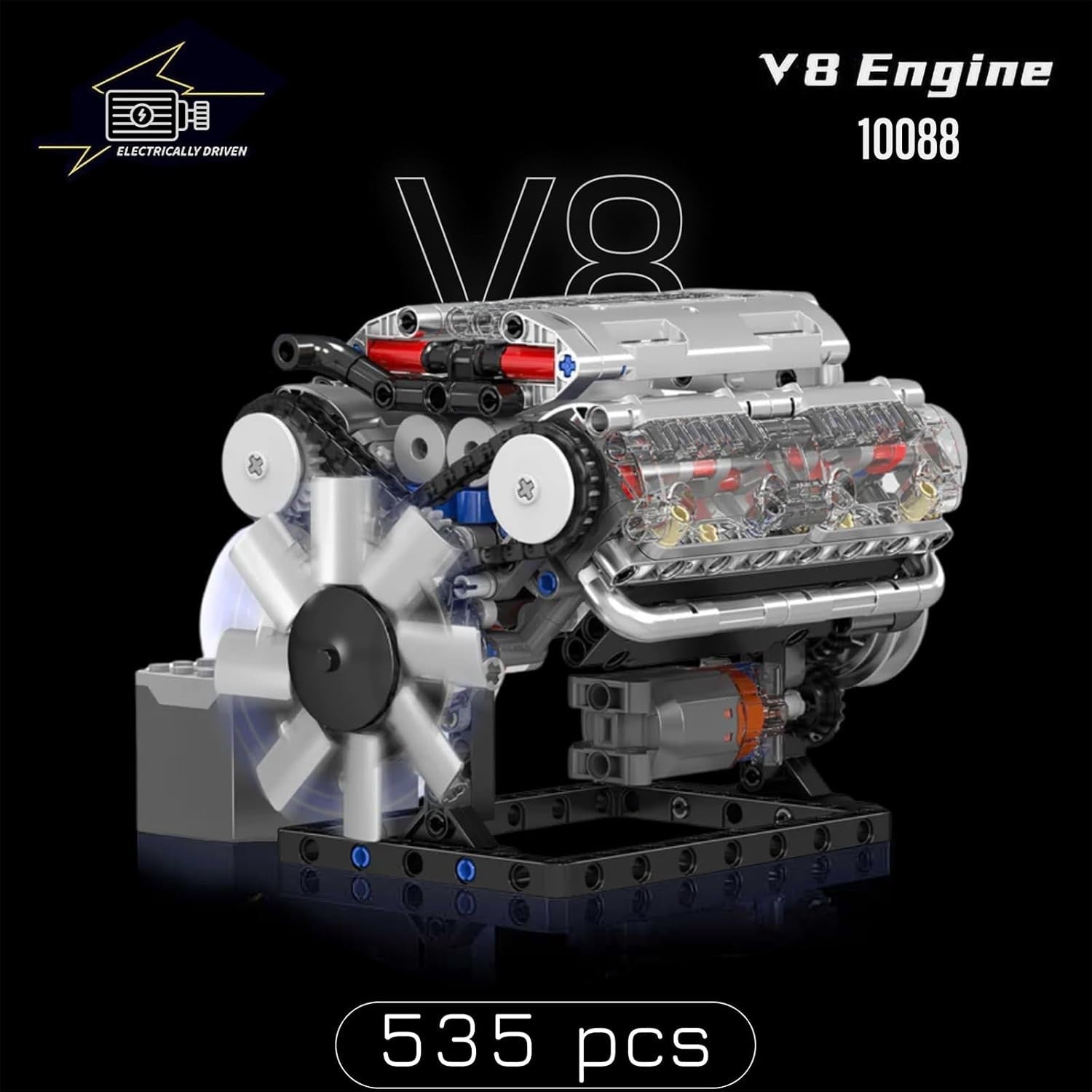 Mini V8 Engine Model Kit 535pcs DIY STEM Motor Build Educational Mechanical Toy