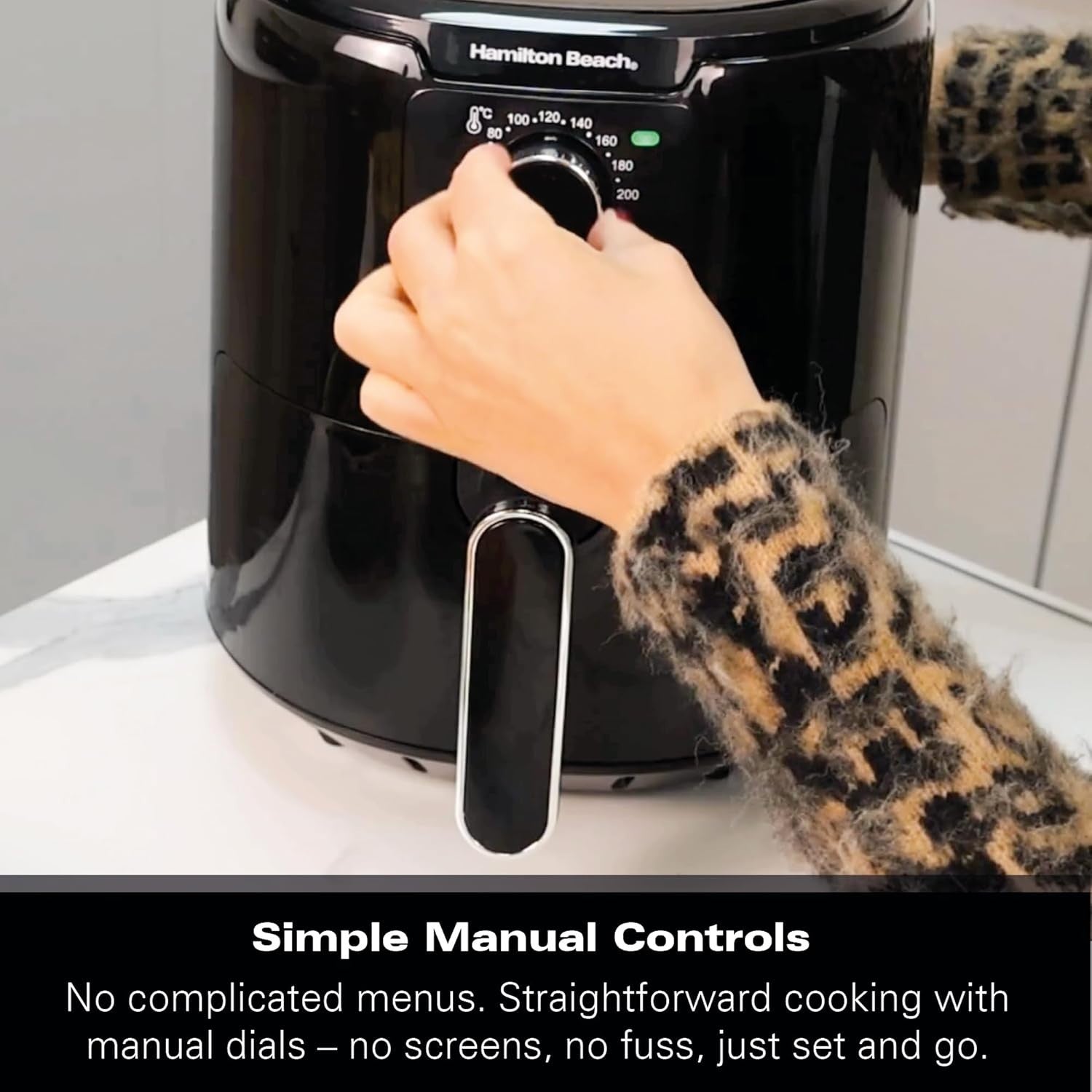 4.2L Manual Air Fryer | Energy Saving 1300W | Timer & Temp Control | Fry Roast