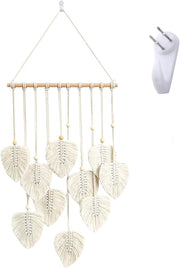 Boho Macrame Leaf Wall Hanging 40x80cm Cotton Tapestry