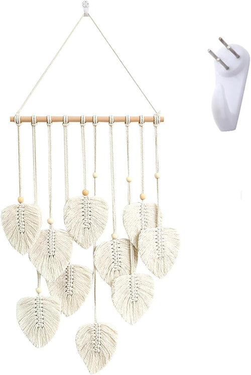 Boho Macrame Leaf Wall Hanging 40x80cm Cotton Tapestry