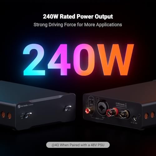 V3 Mono 2-Pack HiFi Power Amplifier 240W Class-D RCA XLR Balanced 48V