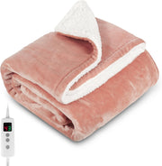 Electric Heated Throw Blanket 10 Heat Auto Off Washable 160x130cm