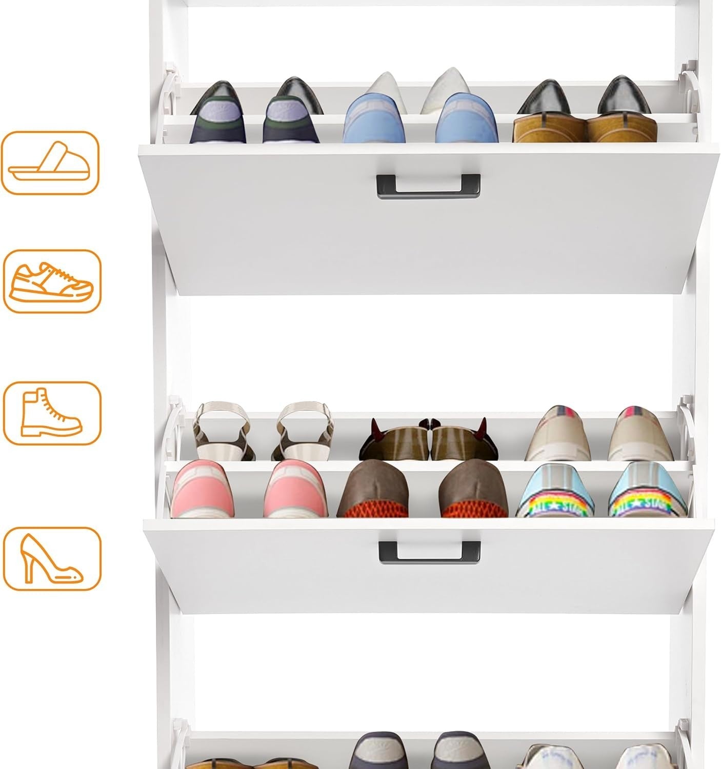 Space-Saving 3 Drawer Shoe Cabinet with Adjustable Shelves & Top Storage
