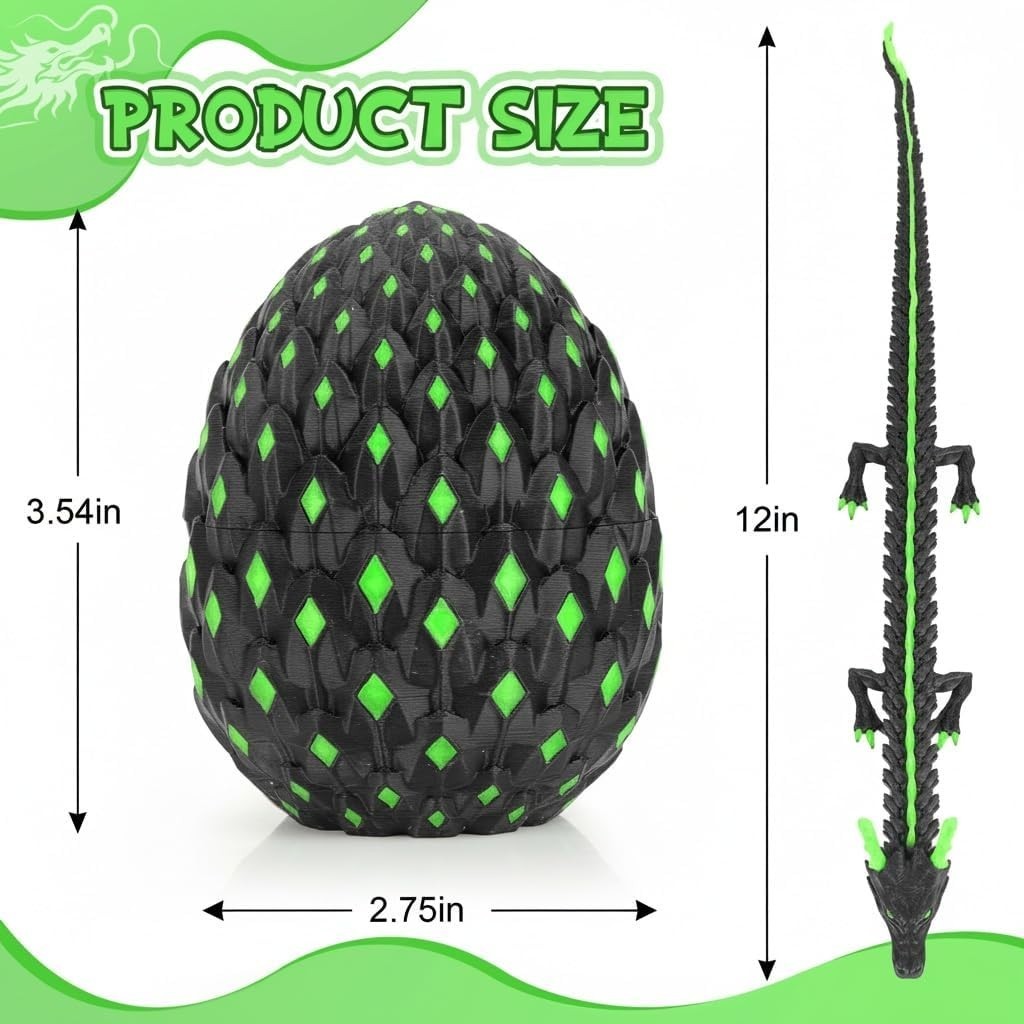 12 Inch Glow Dragon Egg Fidget Toy Articulated Desk Decor Gift