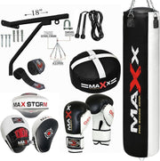 Heavy Duty Boxing Punch Bag 5FT Training Set Gloves Pads Chain