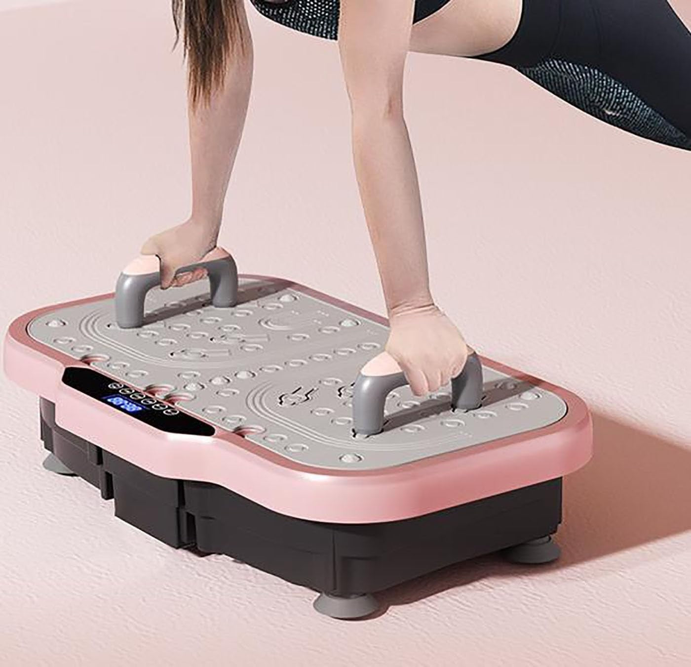 Vibration Plate Fitness Machine 180 Speeds Push Up Bars Home Use