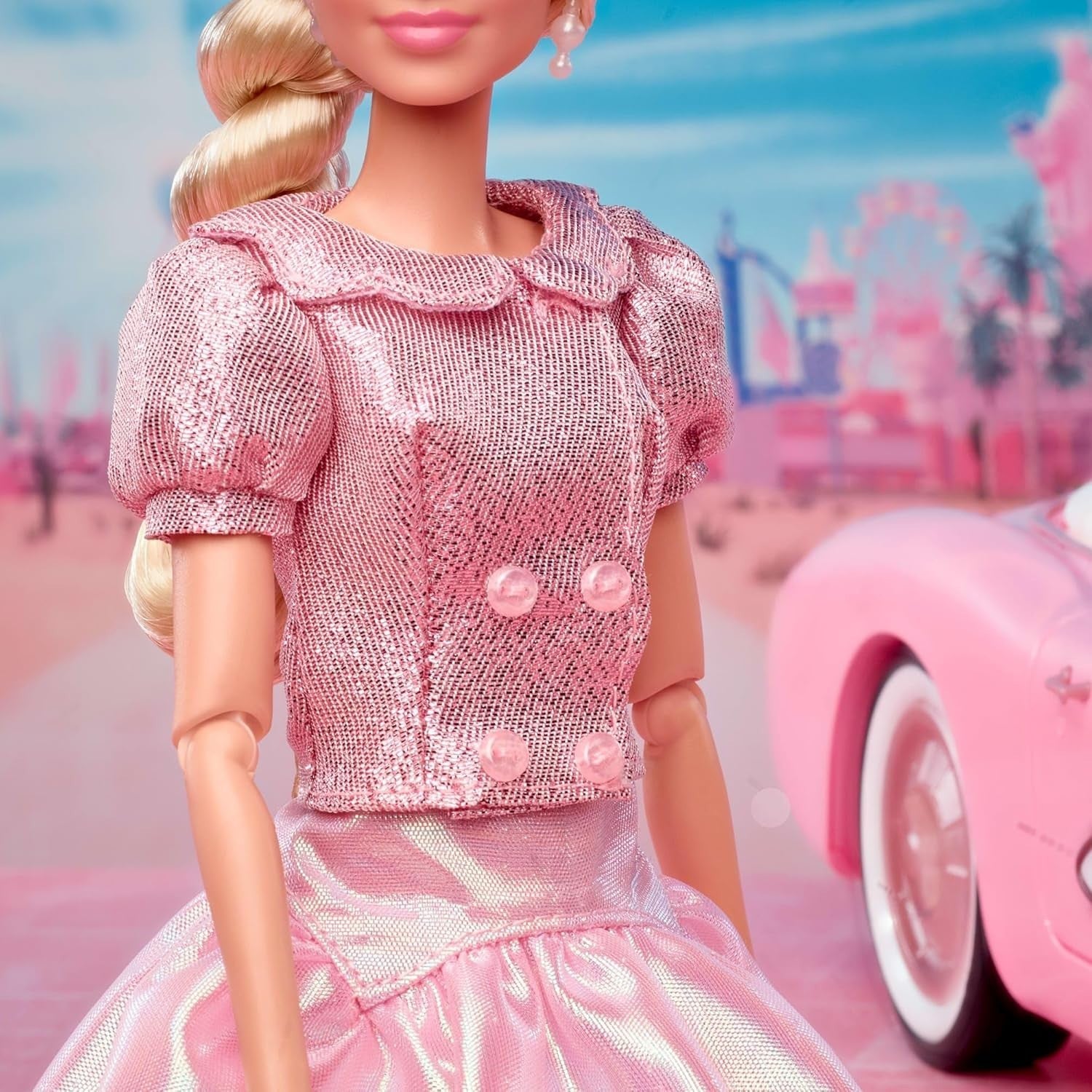 Movie Inspired Pink Tutu Fashion Doll Blonde Hair Jewelry
