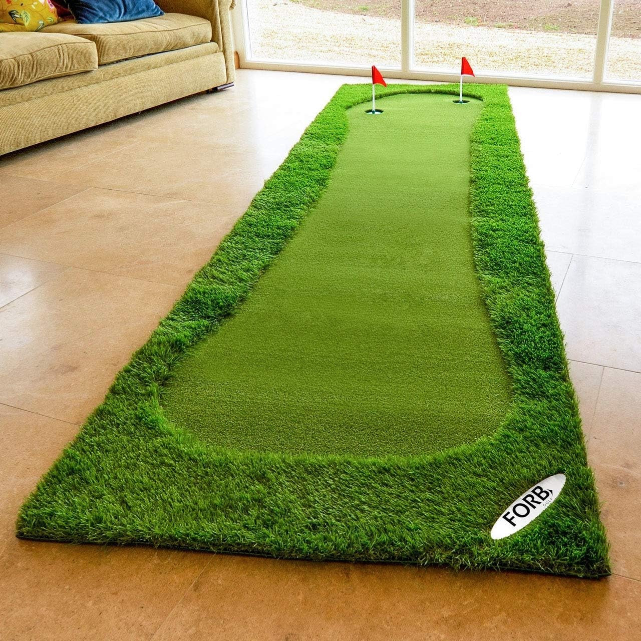 Professional Golf Putting Mat 12ft Indoor Outdoor Practice Green with Holes
