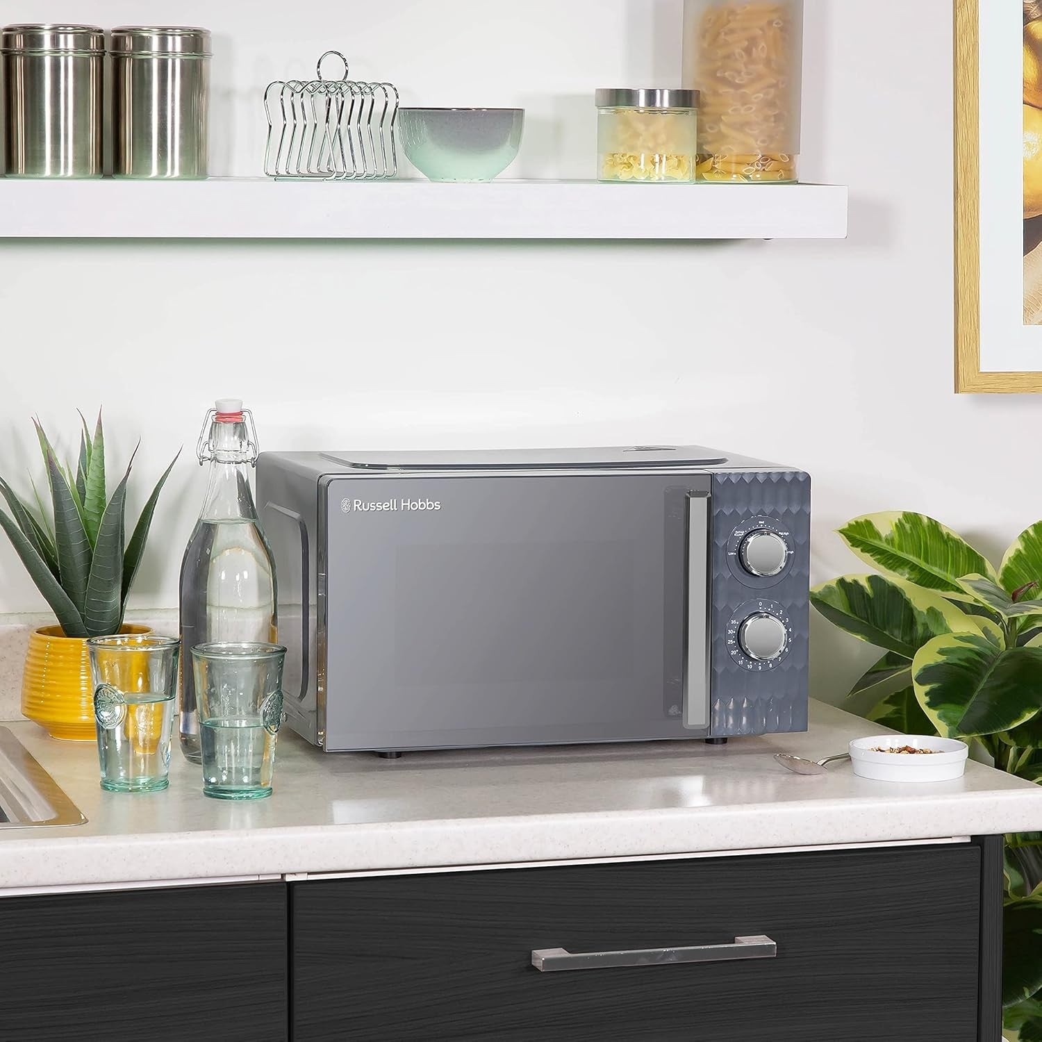 17L Microwave Oven 700W Grey 5 Power Levels Timer Defrost