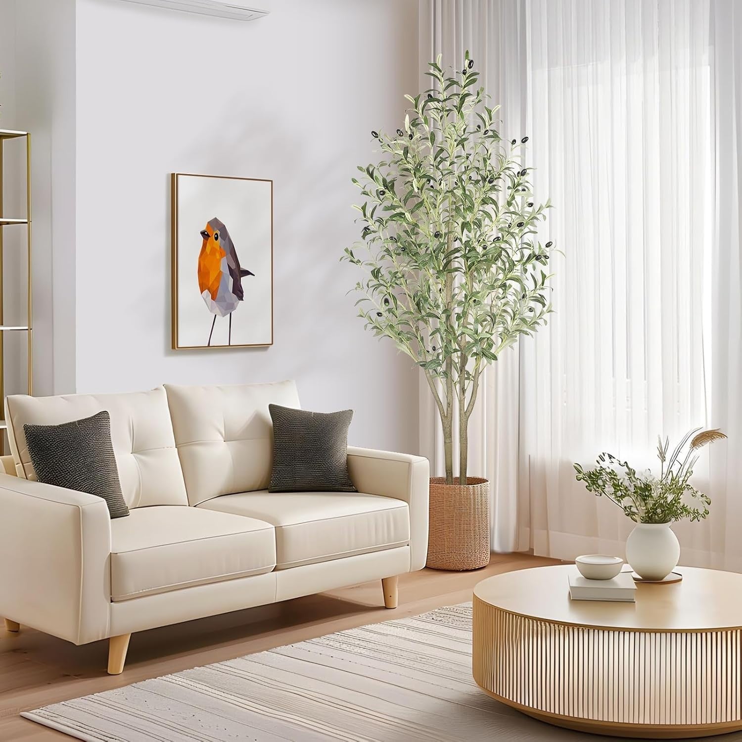 5ft Artificial Olive Tree with Pot Lifelike Leaves Indoor Outdoor Home Decor