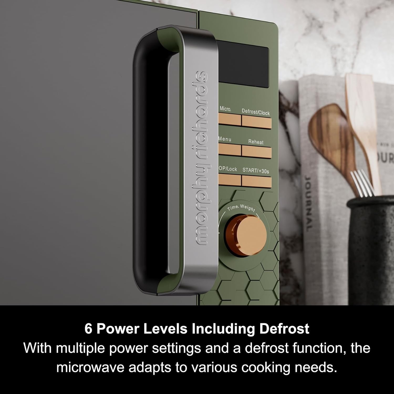20L 800W Digital Microwave with 6 Power Levels & Defrost Function