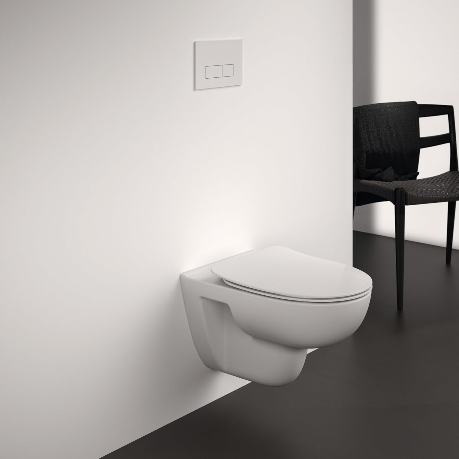 Conca Series Toilet Seat Round White Sandwich Duroplast Quick Release