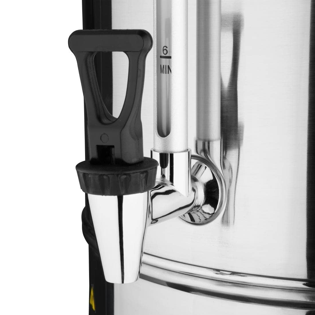 Large 15L Coffee Percolator | 100 Cup Capacity | Drip Tray | Safety Lock