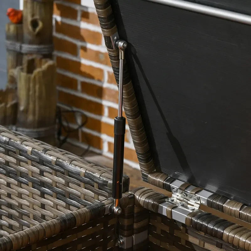 4-Seater Rattan Corner Sofa Set Outdoor Cushions Glass Tables Storage Patio