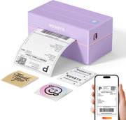 Bluetooth Shipping Label Printer 4x6 Thermal USB Purple