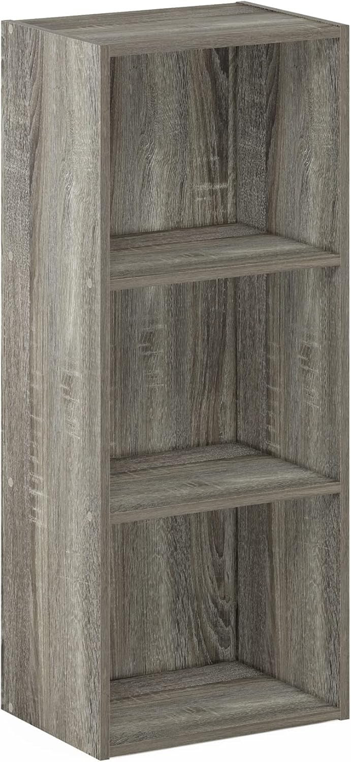 3 Cube Wooden Bookcase Small Storage Shelf Compact Organizer Bookshelf Oak