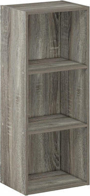 3 Cube Wooden Bookcase Small Storage Shelf Compact Organizer Bookshelf Oak