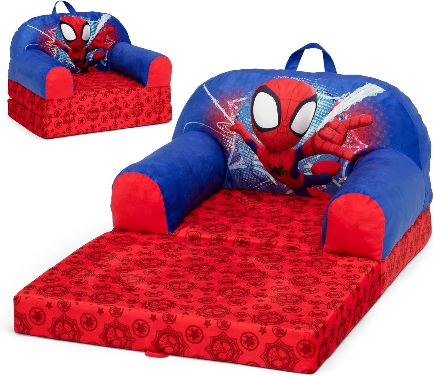 Kids Flip-Out Lounge Chair 2-in-1 Sleeper with Foam Comfort, Lightweight.