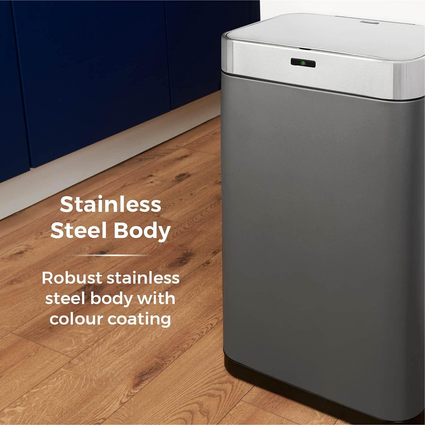 75L Automatic Sensor Kitchen Bin Titanium Fingerprint Proof