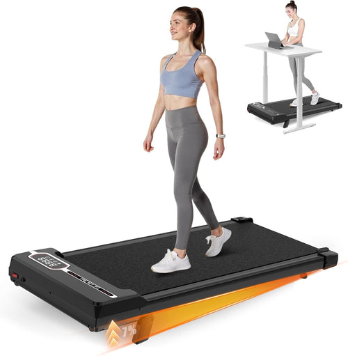 Incline Walking Pad Treadmill Under Desk 2.5HP Quiet Slim Home Office LED Remote