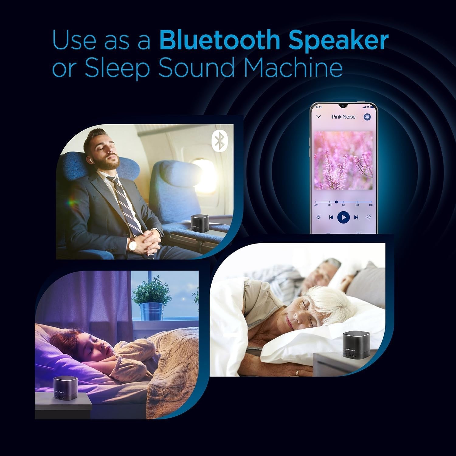 Tinnitus Sound Therapy System with 25 Soothing Sounds & Bluetooth